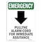 Signmission Safety Sign, OSHA EMERGENCY, 14" Height, Pull The Alarm Cord, Portrait OS-EM-D-1014-V-10533 - alternate 1